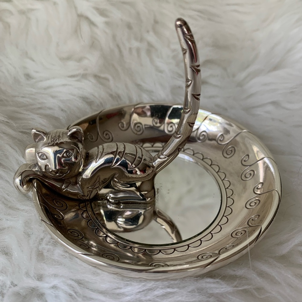Brighton silver cat ring jewelry holder “Kitty Kady”